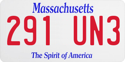 MA license plate 291UN3