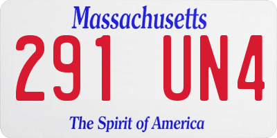 MA license plate 291UN4