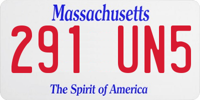 MA license plate 291UN5