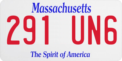 MA license plate 291UN6