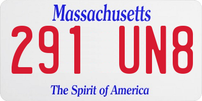 MA license plate 291UN8