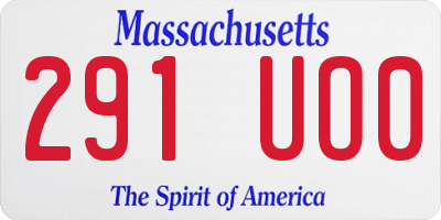 MA license plate 291UO0