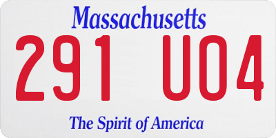 MA license plate 291UO4