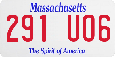 MA license plate 291UO6