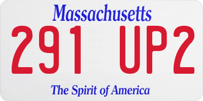 MA license plate 291UP2