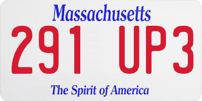 MA license plate 291UP3