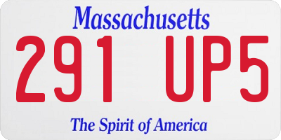 MA license plate 291UP5