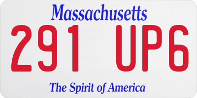 MA license plate 291UP6