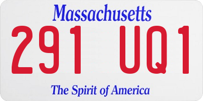 MA license plate 291UQ1