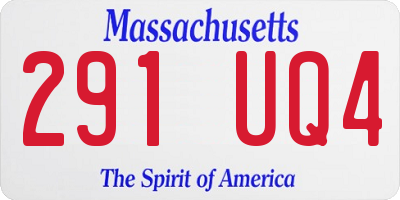 MA license plate 291UQ4