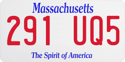 MA license plate 291UQ5