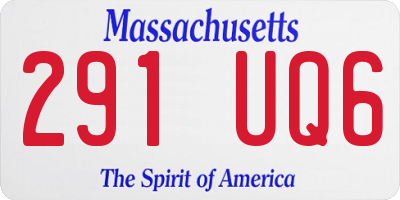 MA license plate 291UQ6