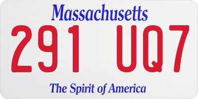 MA license plate 291UQ7