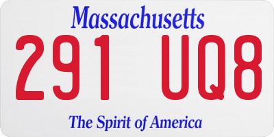 MA license plate 291UQ8