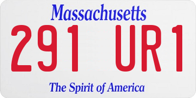 MA license plate 291UR1
