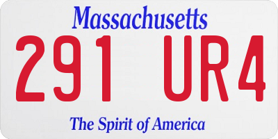 MA license plate 291UR4