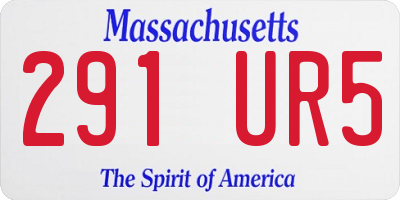 MA license plate 291UR5