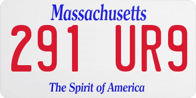 MA license plate 291UR9