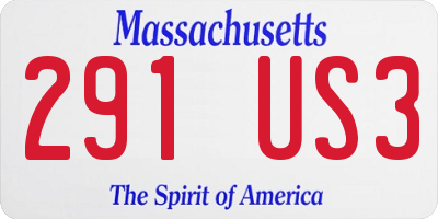 MA license plate 291US3