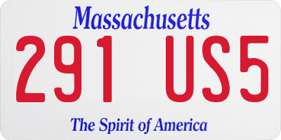 MA license plate 291US5