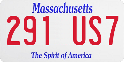 MA license plate 291US7