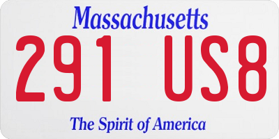 MA license plate 291US8