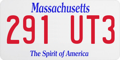 MA license plate 291UT3