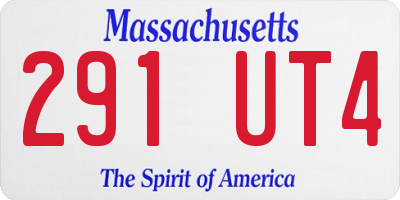 MA license plate 291UT4