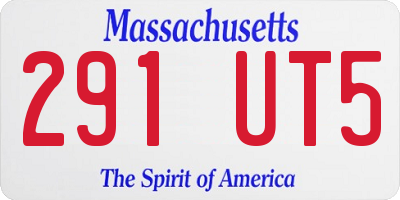 MA license plate 291UT5