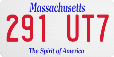 MA license plate 291UT7