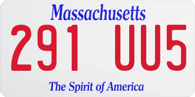 MA license plate 291UU5