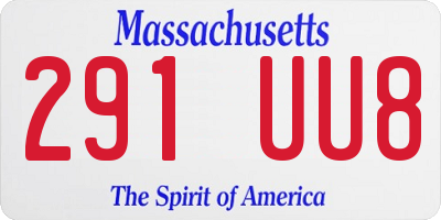 MA license plate 291UU8