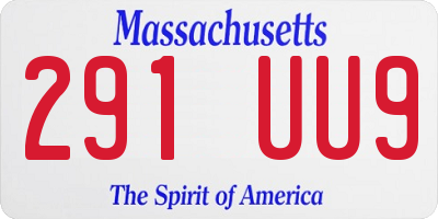 MA license plate 291UU9