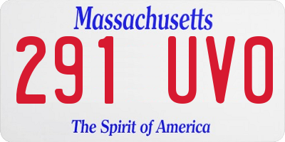 MA license plate 291UV0