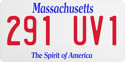 MA license plate 291UV1