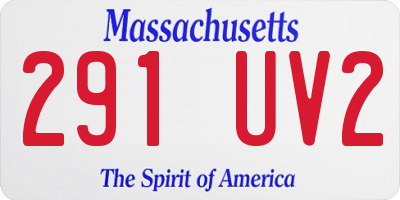 MA license plate 291UV2