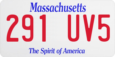 MA license plate 291UV5