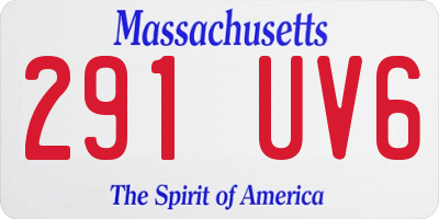 MA license plate 291UV6
