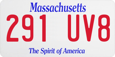 MA license plate 291UV8