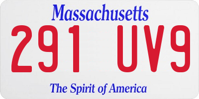 MA license plate 291UV9