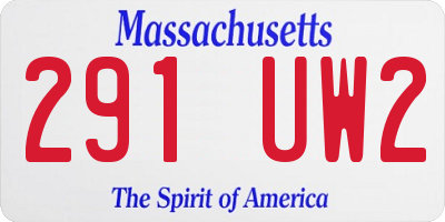 MA license plate 291UW2