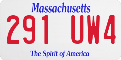 MA license plate 291UW4