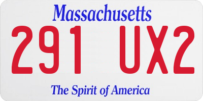 MA license plate 291UX2