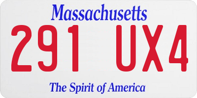 MA license plate 291UX4