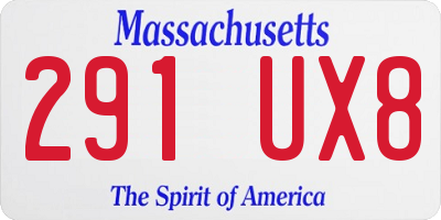 MA license plate 291UX8