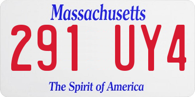 MA license plate 291UY4