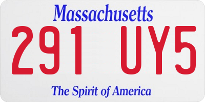 MA license plate 291UY5
