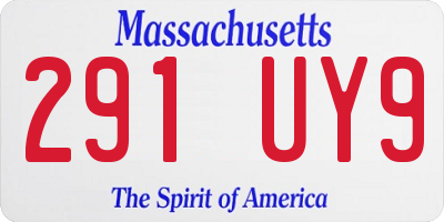 MA license plate 291UY9