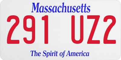 MA license plate 291UZ2