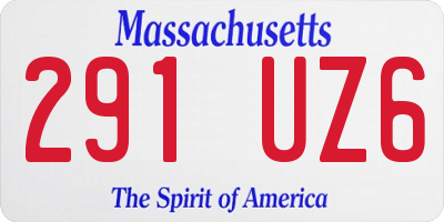 MA license plate 291UZ6